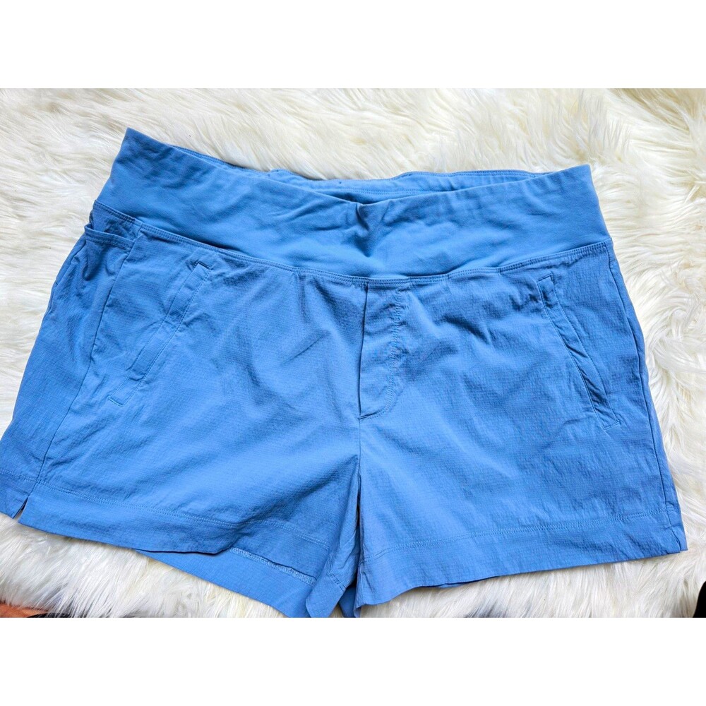 Athleta Trekkie North Women’s Blue Ripstop Utility Cargo Shorts 16 Mid Rise